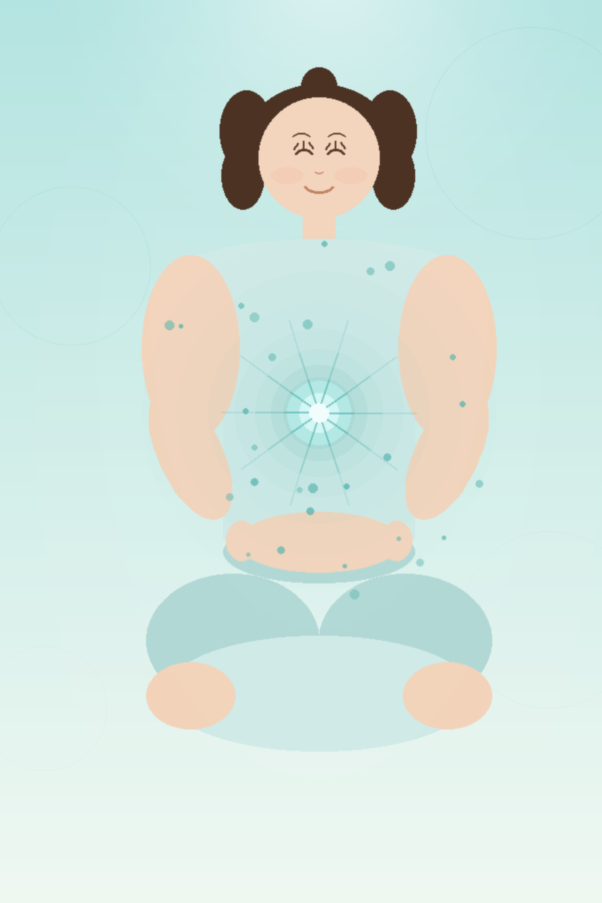 Peaceful meditative wellness image with botanical light